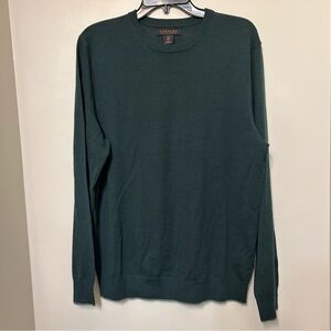 Lachlan 100% Fine Merino Wool Full Fashion Sweater Size L Green Casual Crew Neck